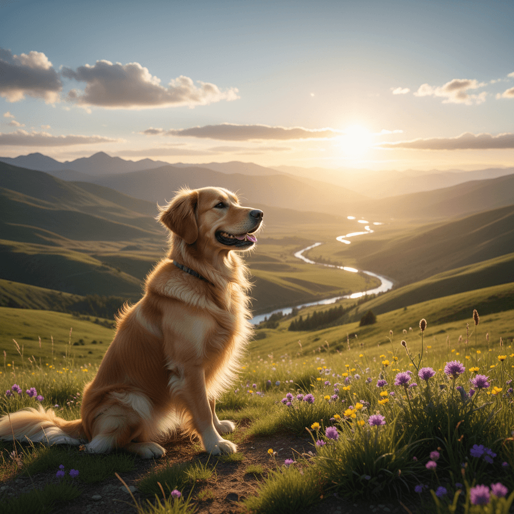 Golden Retriever Sunset